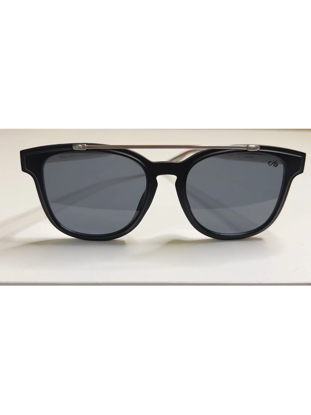 Chilli Beans Black Acetate Metal Arms Oversized Polarized Square Sunglasses